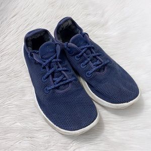 Allbirds Mens Marine Blue White Sole Tree Runners Lightweight Mesh Sneakers